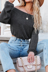 LIZAKOSHT  -  Off-Shoulder Long Sleeve Top