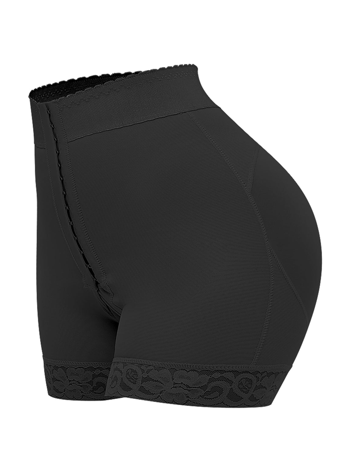 LIZAKOSHT  -  Full Size Lace Detail Hook-and-Eye Shaping Shorts