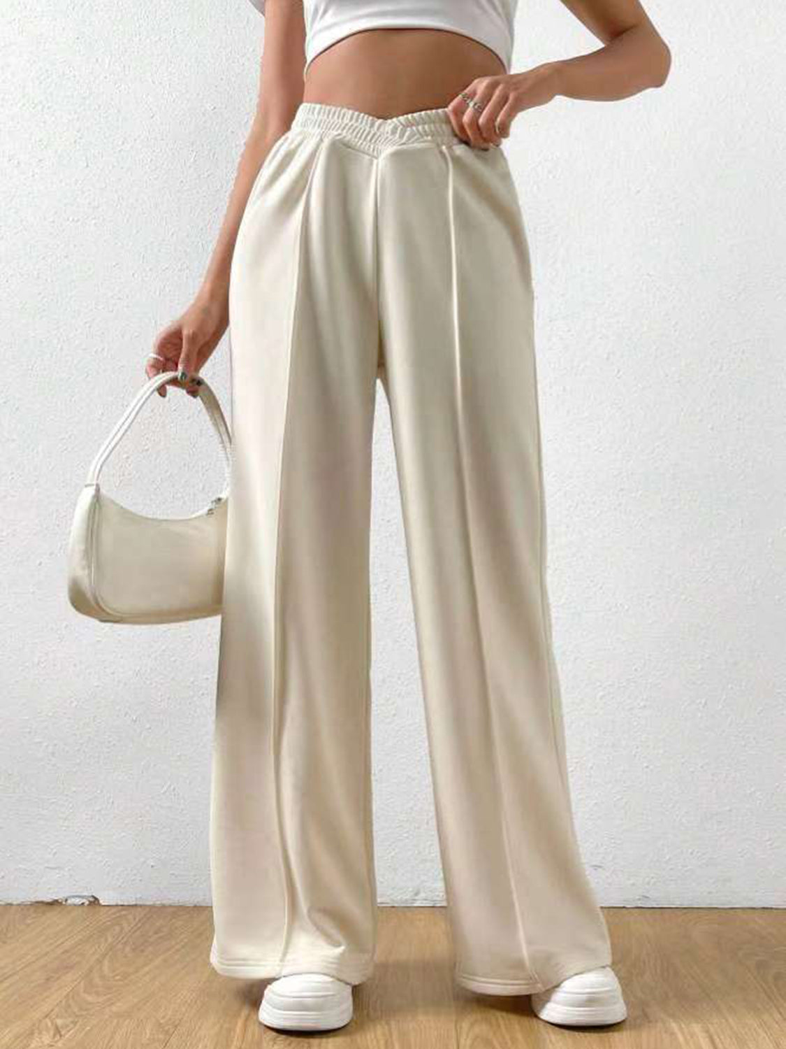 LIZAKOSHT  -  Elastic Waist Wide Leg Pants