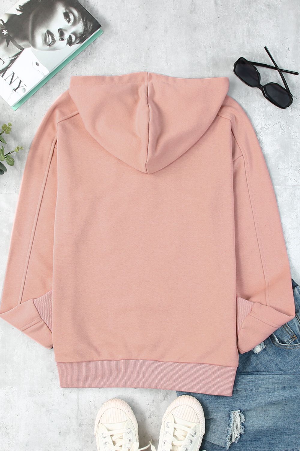 LIZAKOSHT  -  Lace Up Long Sleeve Hoodie