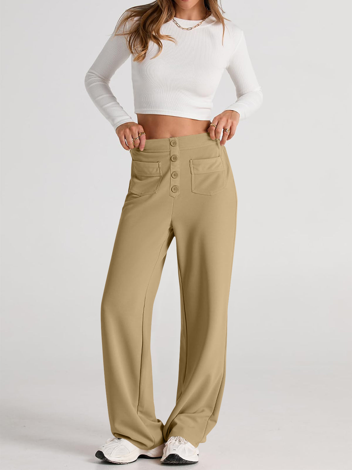 LIZAKOSHT  -  High Waist Wide Leg Pants