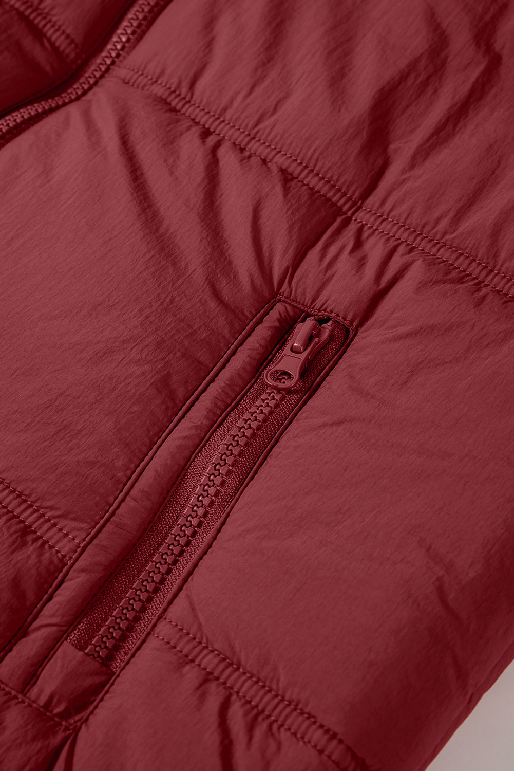 LIZAKOSHT  -  Drawstring Zip Up Hooded Vest Coat
