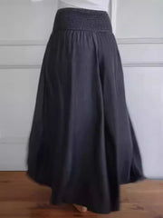 LIZAKOSHT  -  Full Size Smocked Wide Leg Pants with Pockets