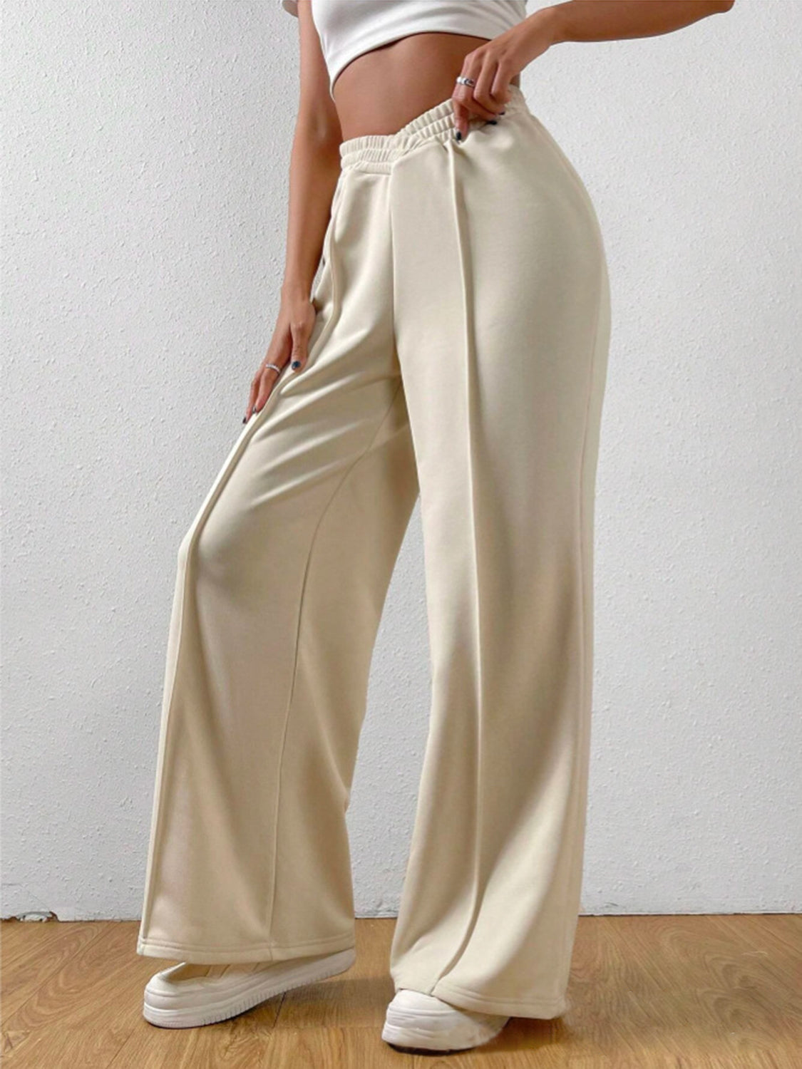 LIZAKOSHT  -  Elastic Waist Wide Leg Pants