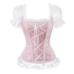 Lizakosht Summer Shirts Women Steampunk Lace Patchwork Tops Short Sleeves Stand Collar Tops Vintage Party Cocktail Gothic Retro Blouse New