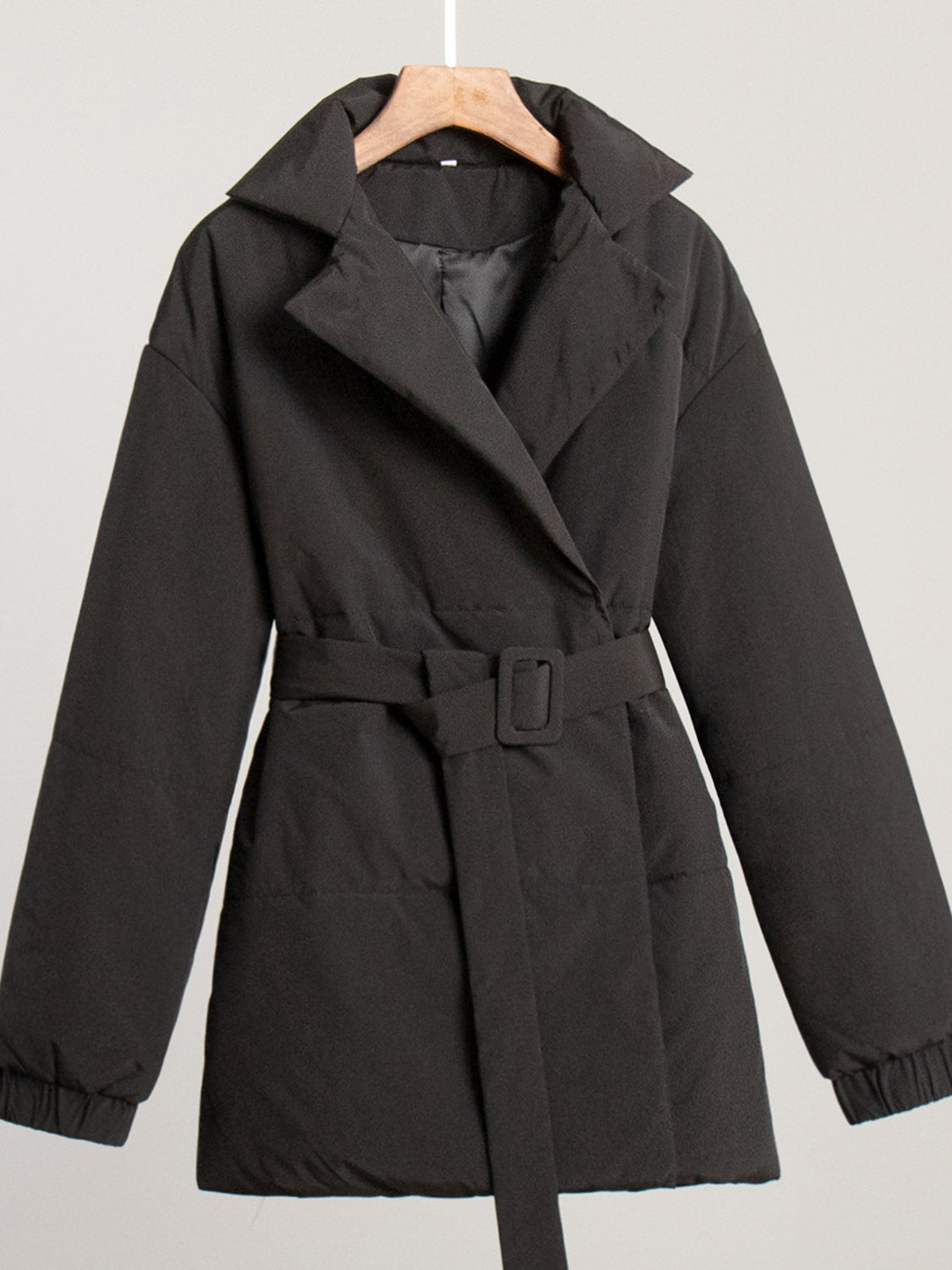 LIZAKOSHT  -  Puffer Long Sleeve Winter Coat with Belt