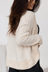 LIZAKOSHT  -  Solid Color Open Front Cardigan