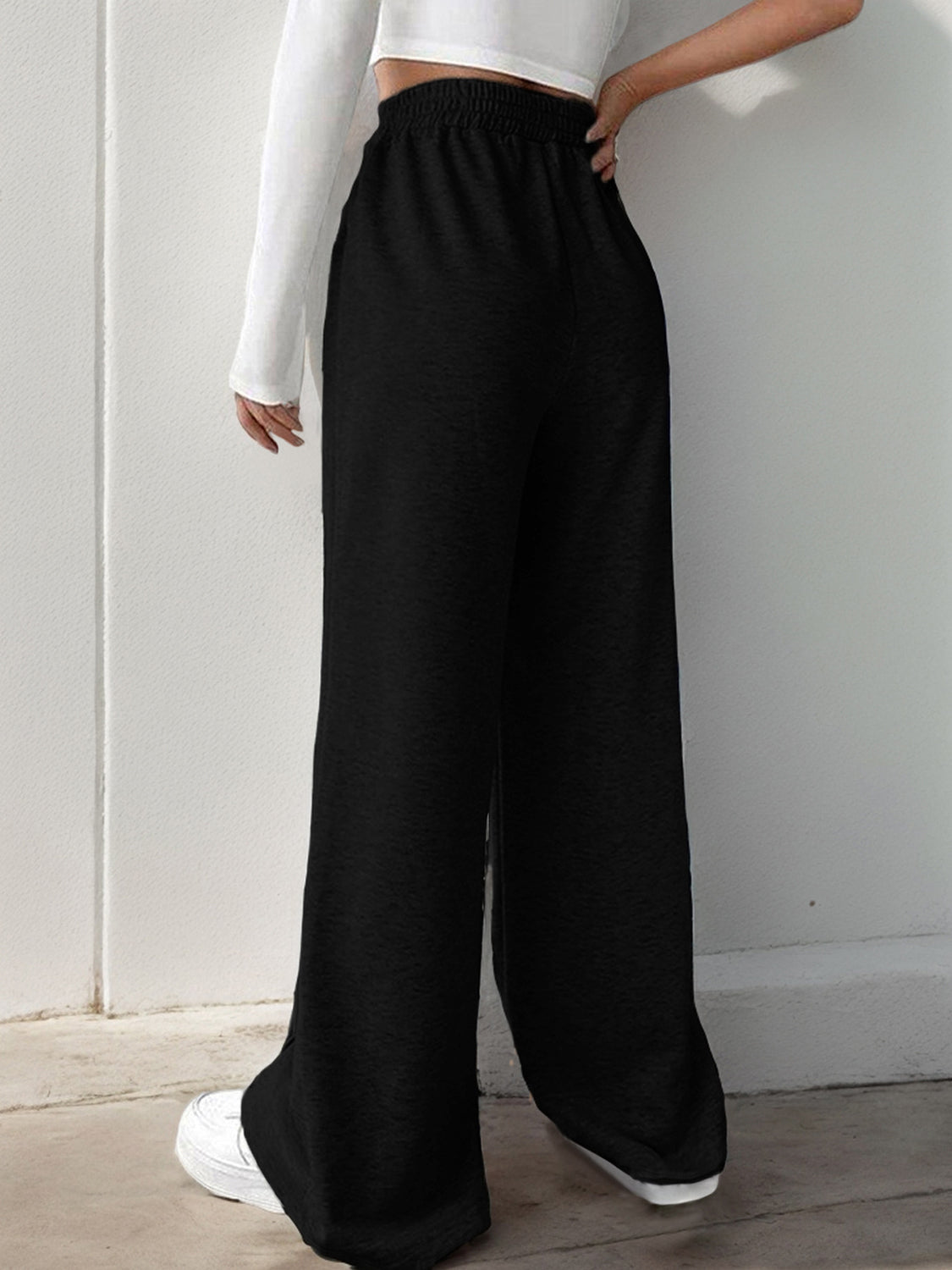 LIZAKOSHT  -  Elastic Waist Wide Leg Pants