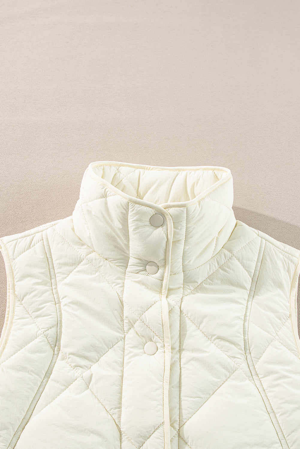 LIZAKOSHT  -  Snap Down Texture Vest Coat with Pockets