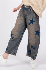 LIZAKOSHT  -  SAGE + FIG Star Wide Leg Jeans with Pockets
