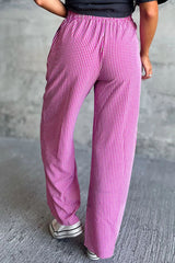LIZAKOSHT  -  Plaid Wide Leg Pants with Pockets