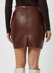 LIZAKOSHT  -  Ruched Asymmetrical Hem Skirt