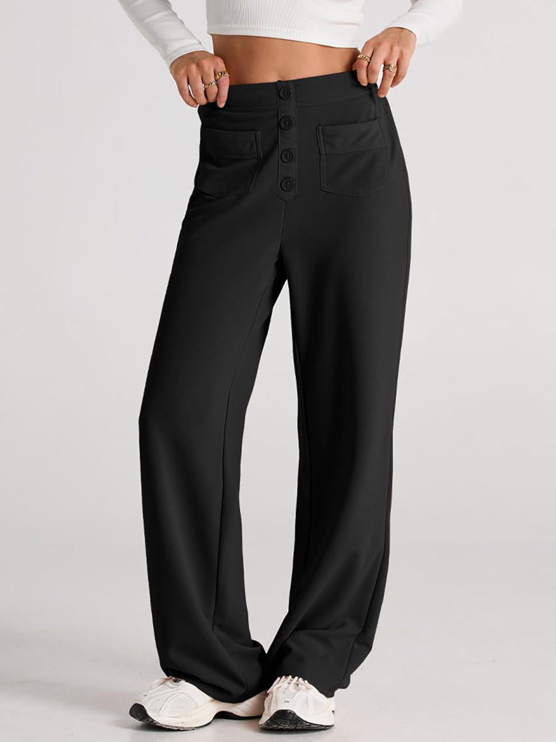 LIZAKOSHT  -  High Waist Wide Leg Pants