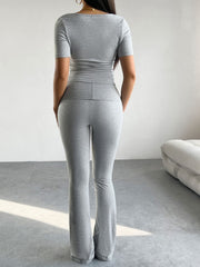 LIZAKOSHT  -  Devine Short Sleeve Top and Pants Set