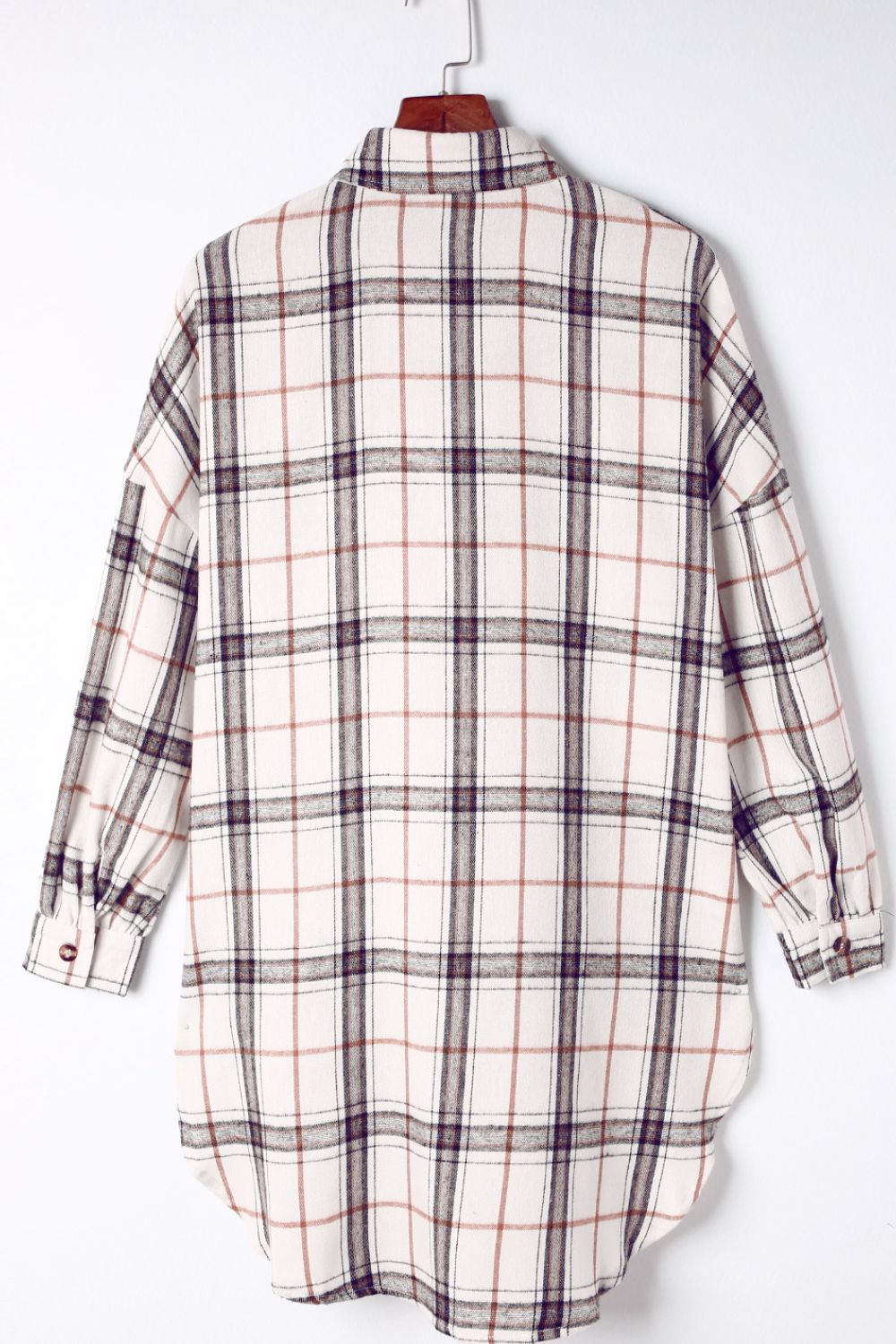 LIZAKOSHT  -  Plaid Button Up Long Sleeve Shacket