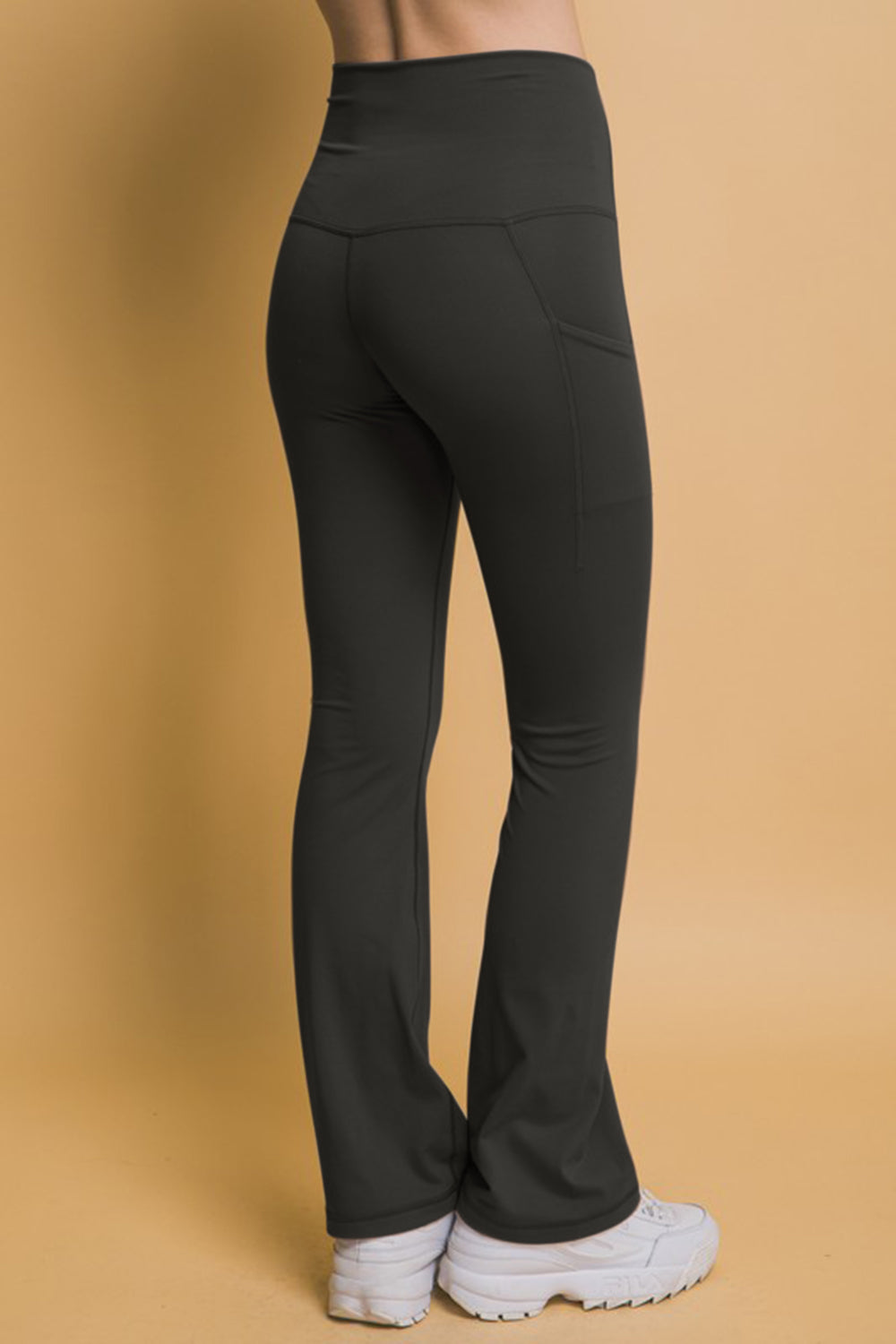 LIZAKOSHT  -  Love Tree High Waist Flare Active Leggings with Side Pockets