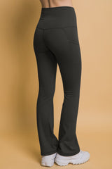 LIZAKOSHT  -  Love Tree High Waist Flare Active Leggings with Side Pockets