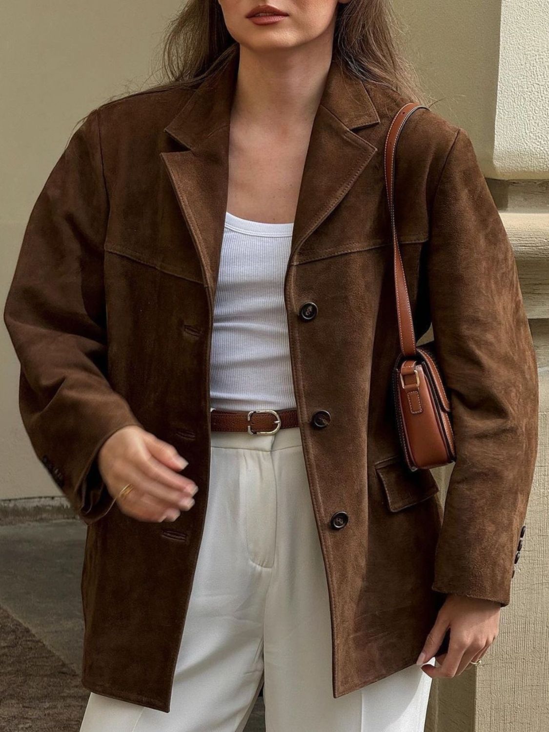 LIZAKOSHT  -  Lapel Collar Button Up Jacket