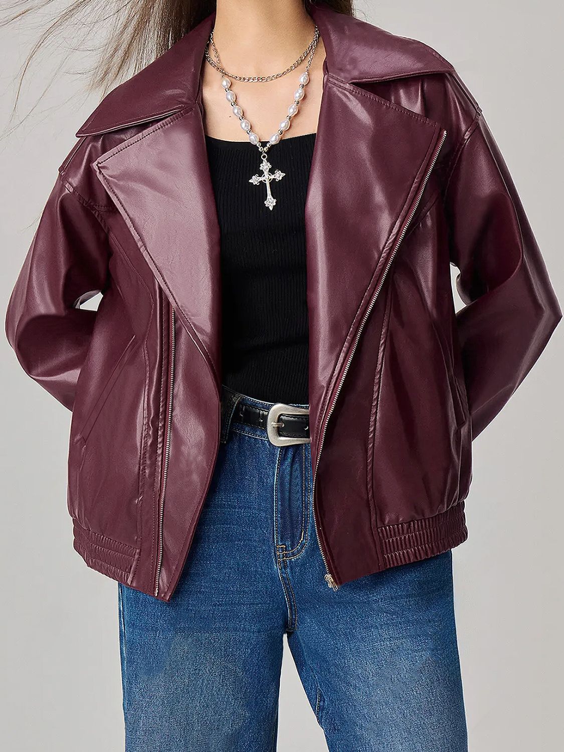 LIZAKOSHT  -  Zip Up Drop Shoulder Jacket