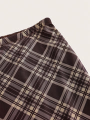 LIZAKOSHT  -  [Chic Plaid Mesh Skirt] High Waist Plaid Mesh Skirt - Non-Stretch Polyester, Machine Washable - Chic Women's