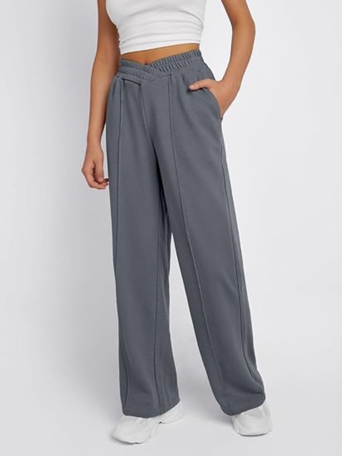 LIZAKOSHT  -  Elastic Waist Wide Leg Pants