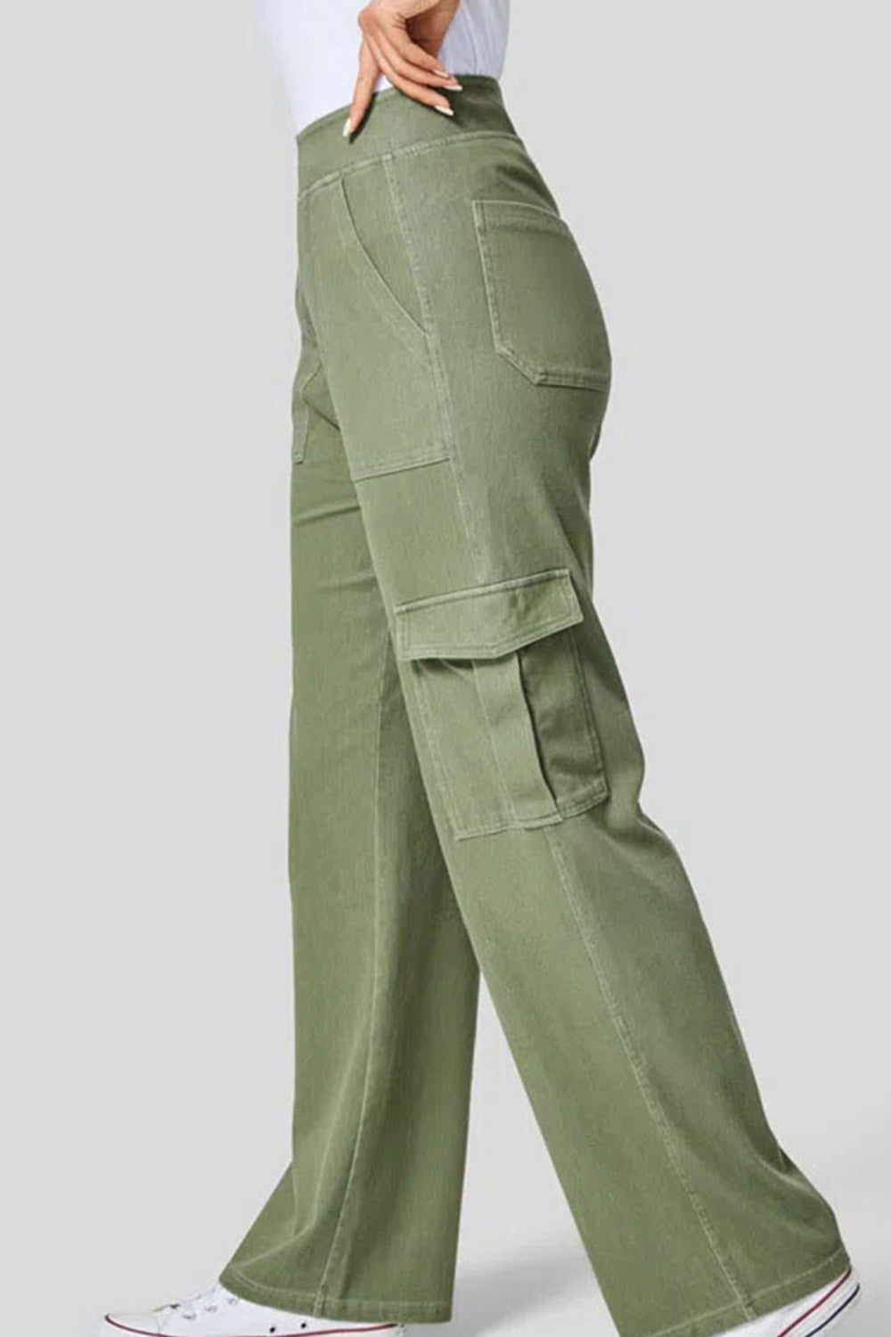 LIZAKOSHT  -  High Waist Straight Leg Cargo Jeans