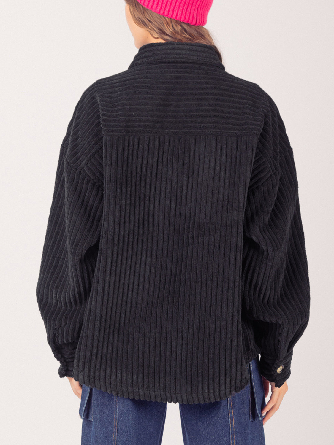 LIZAKOSHT  -  Button Up Long Sleeve Corduroy Jacket