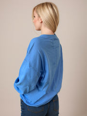 LIZAKOSHT  -  Exposed Seam Round Neck Long Sleeve Sweatshirt