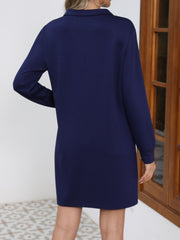 LIZAKOSHT  -  Johnny Collar Long Sleeve Dress