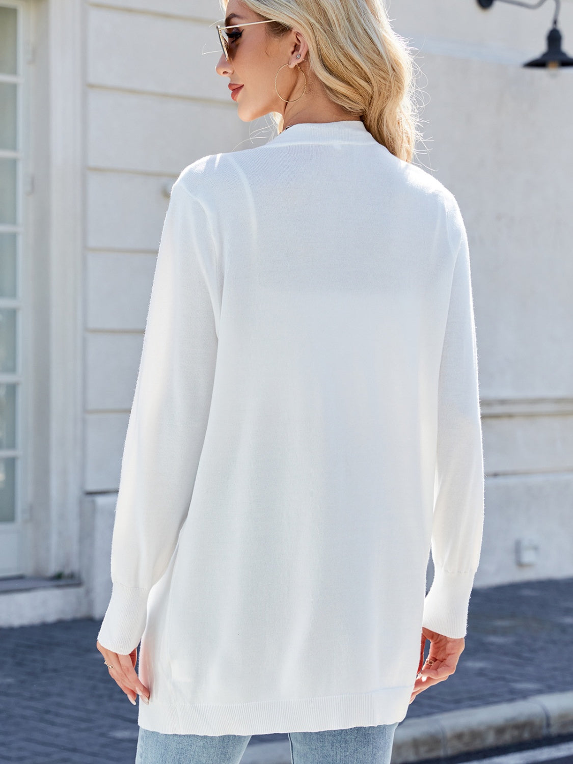 LIZAKOSHT  -  Open Front Long Sleeve Cardigan