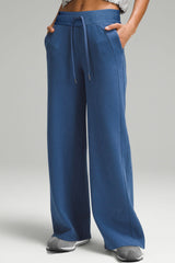 LIZAKOSHT  -  Drawstring Elastic Waist Straight Leg Pants