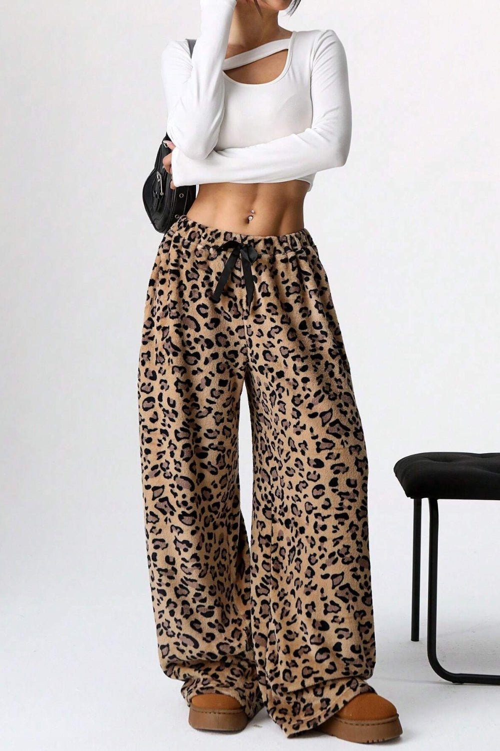 LIZAKOSHT  -  Leopard Wide Leg Pants