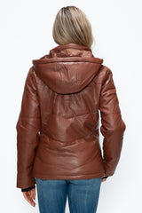 LIZAKOSHT  -  How Dare U Pocketed Zip Up Puffer Jacket with Removable Hood