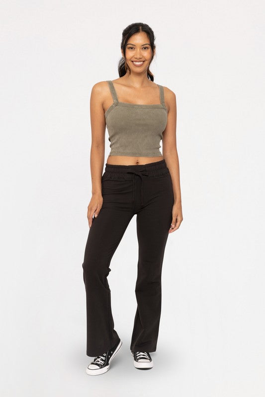 LIZAKOSHT  -  Mono B Drawstring Flared Pants