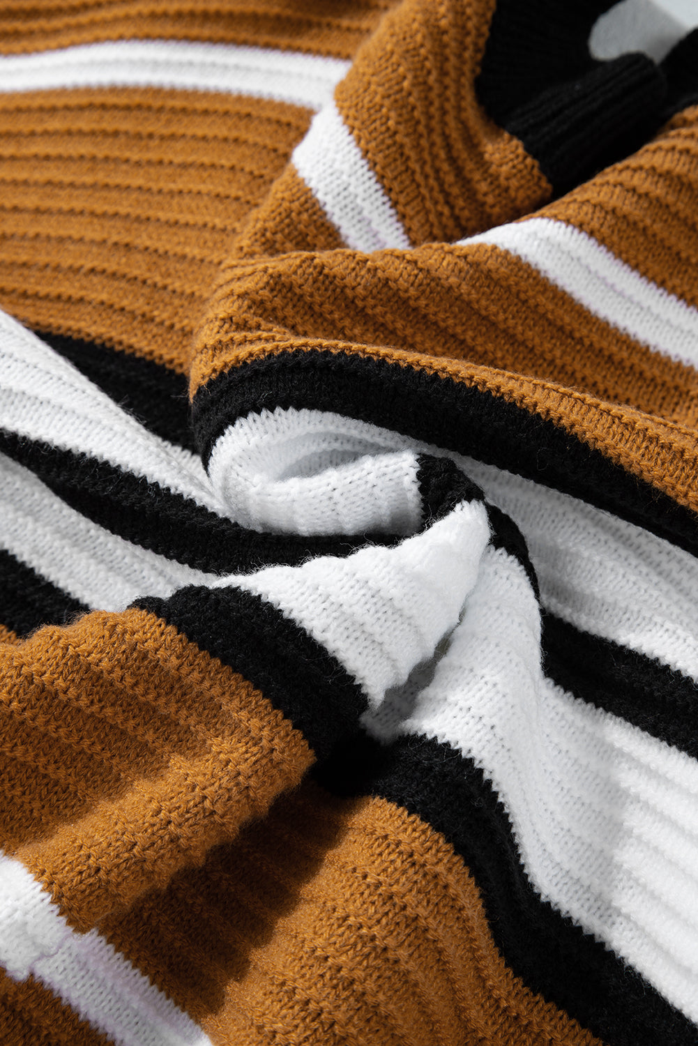 LIZAKOSHT  -  Contrast Stripes V Neck Long Sleeve Sweater