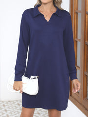 LIZAKOSHT  -  Johnny Collar Long Sleeve Dress