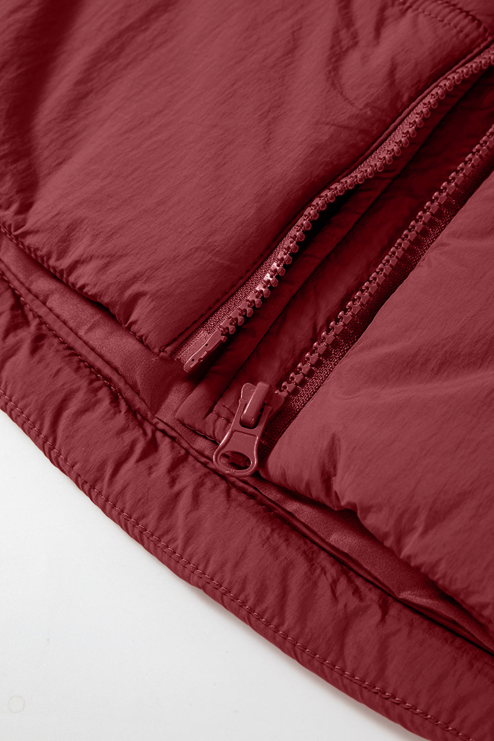 LIZAKOSHT  -  Drawstring Zip Up Hooded Vest Coat