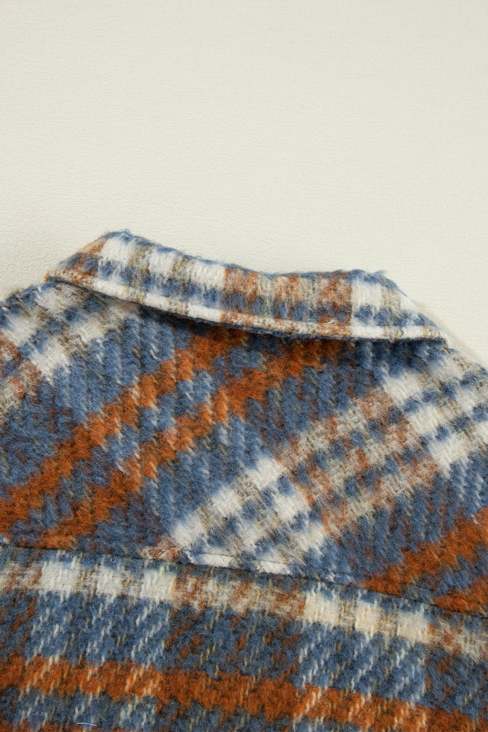 LIZAKOSHT  -  Plaid Collared Neck Jacket with Chest Pockets