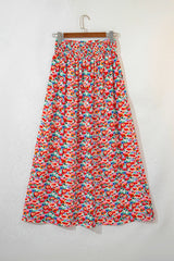 LIZAKOSHT  -  Slit Floral Midi Skirt
