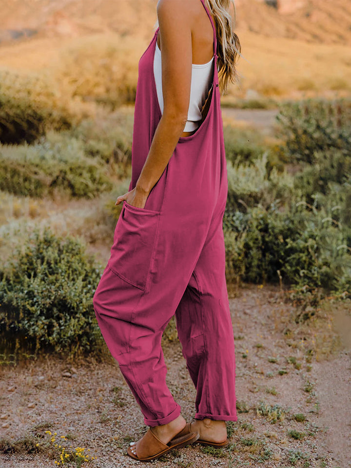 LIZAKOSHT  -  Double Take Full Size Sleeveless V-Neck Pocketed Jumpsuit