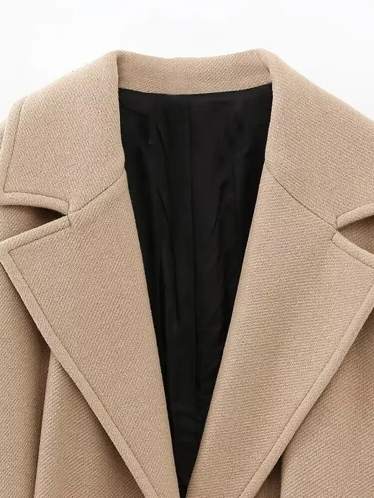 Lizakosht Autumn Winter new Women's Trench Coat Belted Long Warm Wool Jackets Fashion Ladies Oversize High Quality Outerwear