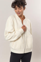 LIZAKOSHT  -  Baseball Collar Zip Up Long Sleeve Jacket