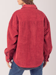 LIZAKOSHT  -  Button Up Long Sleeve Corduroy Jacket