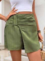 LIZAKOSHT  -  Perfee Ruched High Rise Shorts with Back Zipper