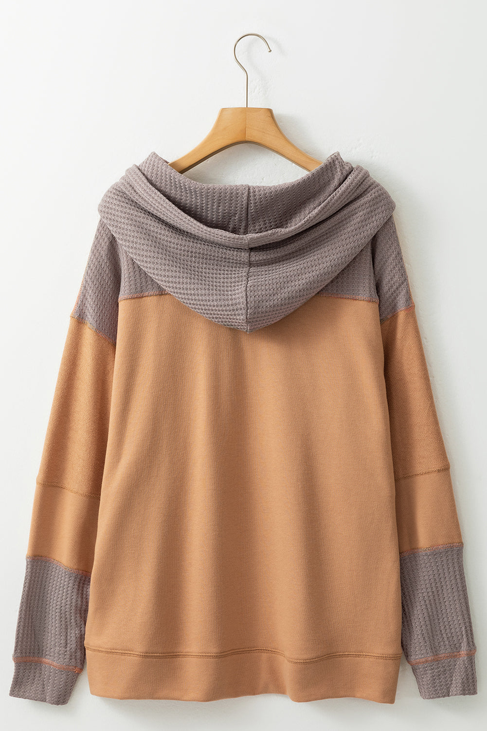 LIZAKOSHT  -  Drawstring Contrast Long Sleeve Hoodie