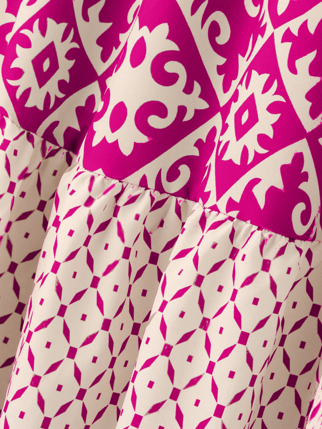 LIZAKOSHT  -  Geometric Elastic Waist Maxi Skirt
