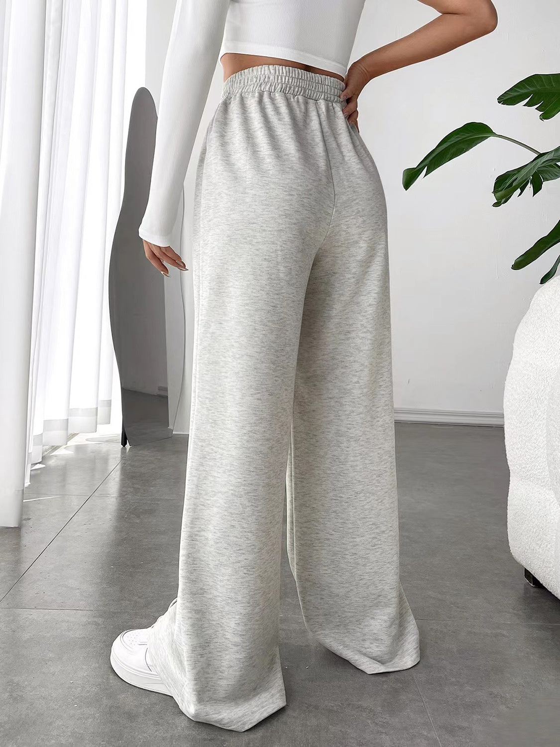 LIZAKOSHT  -  Elastic Waist Wide Leg Pants