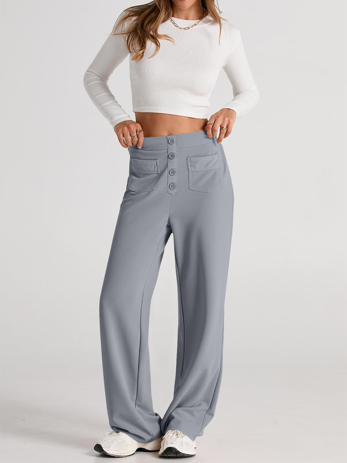 LIZAKOSHT  -  High Waist Wide Leg Pants