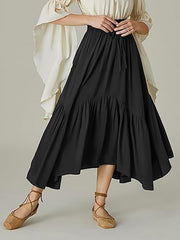 LIZAKOSHT  -  Smocked Waist Band Ruched Layered Skirt
