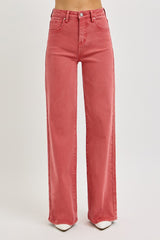 LIZAKOSHT  -  Full Size High Rise Tummy Control Wide Leg Jeans